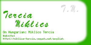tercia miklics business card